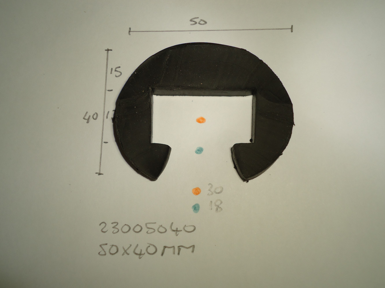 Stootrubber 50x40mm - Dsc04023 - 23005040