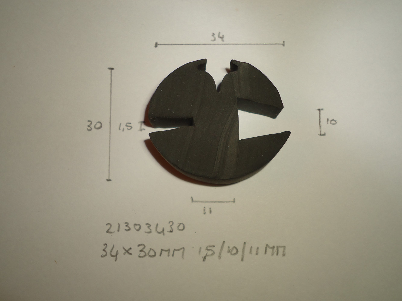 Raamrubber 34x30mm 1.5/10/11mm - Dsc05232 - 21303430