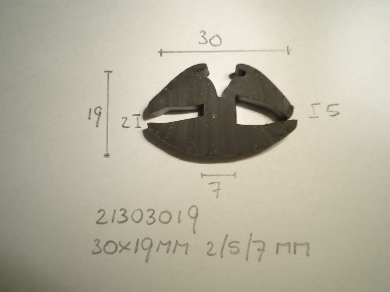 Raamrubber 30x19mm 2/5/7mm - Dsc05243 - 21303019