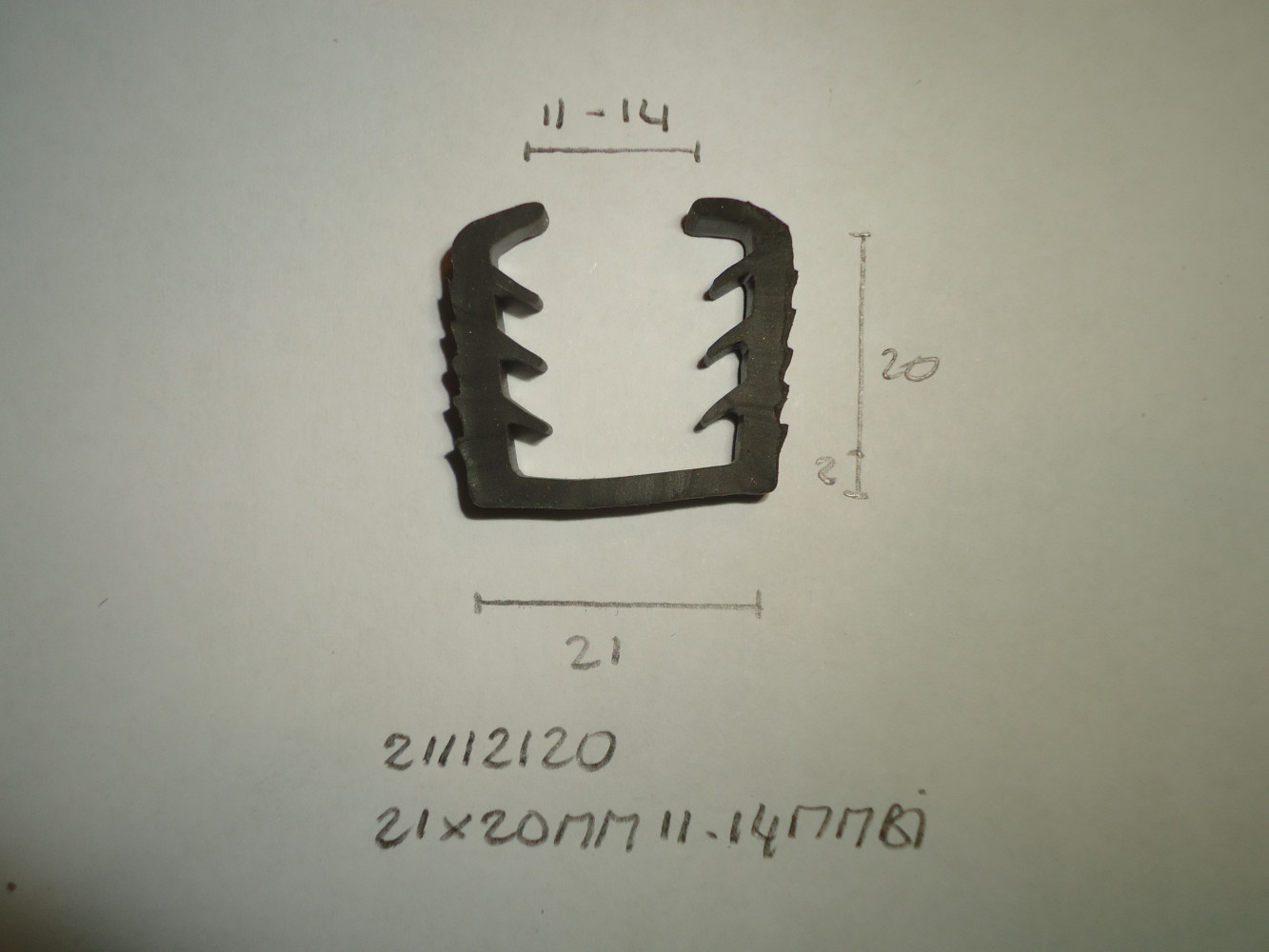 Dubbelglasprofiel 21x20mm 11-14mm bi - Dsc06871 - 21112120